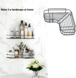 Wall Corner Rack with 2 Self-Adhesive Screws | Stainless Steel Bathroom & Kitchen Storage Shelf - Image 2