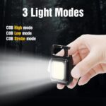 Portable Keychain Light | 500 Lumens Mini COB LED Flashlight with Foldable Handle & USB Rechargeable - Image 2