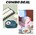 Pack of 2 | 10-Piece Multi-Function Spit Bone Plate Set + 2-in-1 Dumpling & Samosa Maker | Premium Food-Grade Kitchen Set | Random Colors