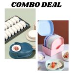 Pack of 2 | 10-Piece Multi-Function Spit Bone Plate Set + 2-in-1 Dumpling & Samosa Maker | Premium Food-Grade Kitchen Set | Random Colors