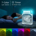 10-Inch Large Portable Air Conditioner Fan | USB Electric Fan with LED Night Light, Mist & Humidifier Function | Random Color - Image 5