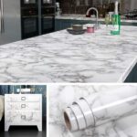 White & Dark Grey | Marble Sheet Sticker 60x200cm | Waterproof Self-Adhesive PVC Wallpaper for Furniture Walls - Image 3