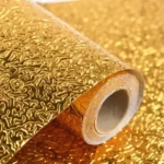 Golden Foil Kitchen Wallpaper Sticker | 60×200cm | Peel & Stick Aluminum Foil Wall Covering | Oil-Proof, Waterproof & Heat-Resistant Decor - Image 3