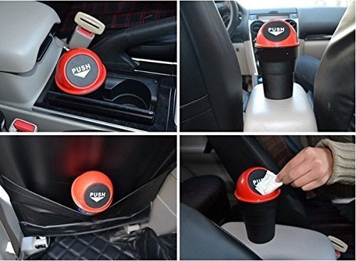Compact Car Bin with Push Lid, Random Colour