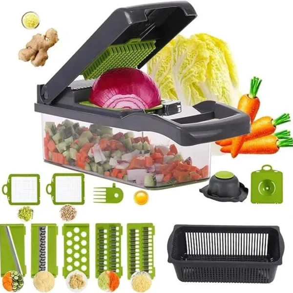 16-in-1 Vegetable Chopper & Slicer with Container
