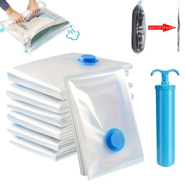 Vacuum Storage Bags with Hand Pump, Set of 5