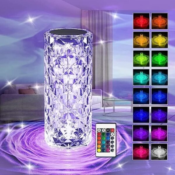 Rechargeable RGB Crystal-Effect Table Lamp with Remote – detail