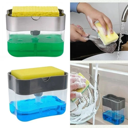 2-in-1 Kitchen Soap Dispenser with Sponge Holder - detail view
