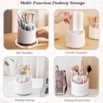 Rotating Makeup Brush Holder with Lid