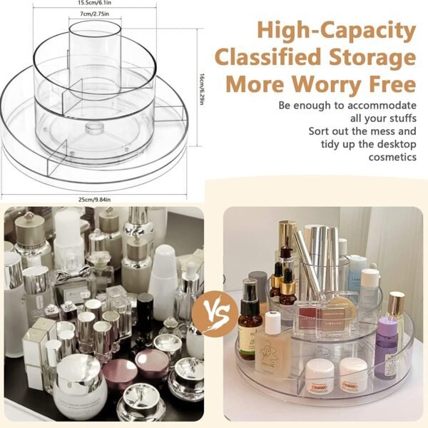 360° Rotating Makeup Organizer Tray - detail view