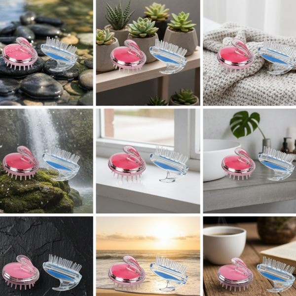 Silicone Shampoo Brush & Scalp Massager - detail view