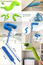 Flexible Microfiber Fan Duster with Handle - detail view
