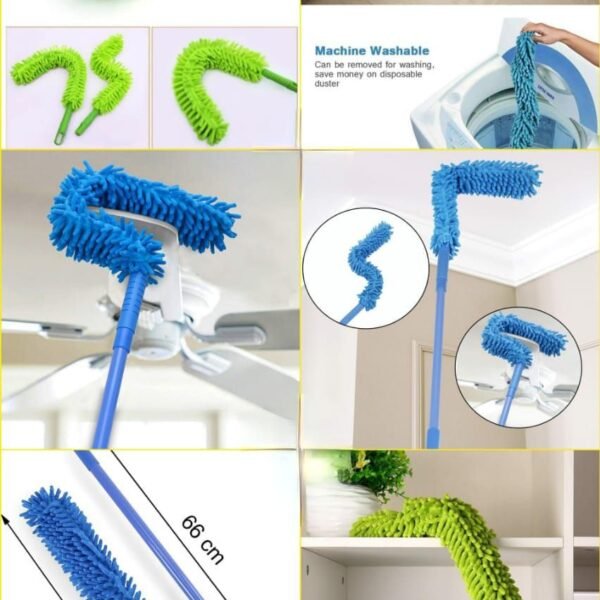 Flexible Microfiber Fan Duster with Handle - detail view