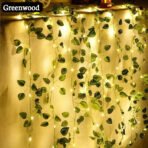 Artificial Leaf Vine & Battery Fairy-Light Set – detail