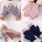 Soft Fingerless Winter Gloves, One Pair