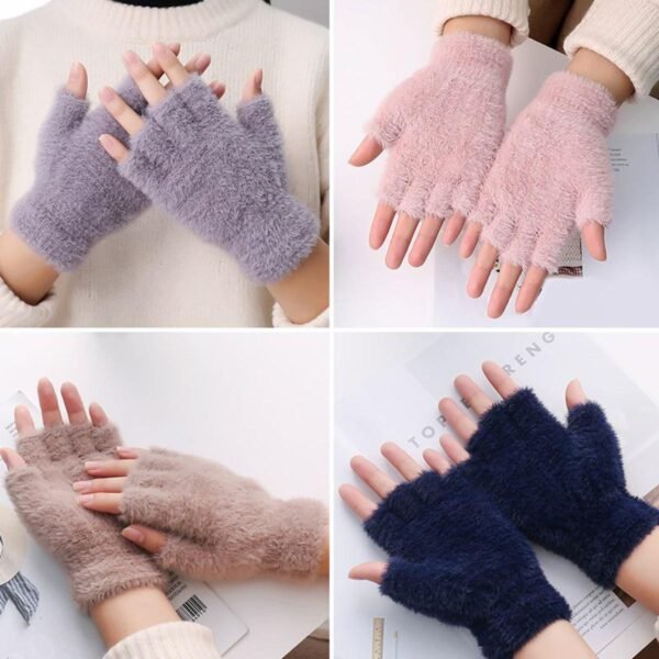 Soft Fingerless Winter Gloves, One Pair