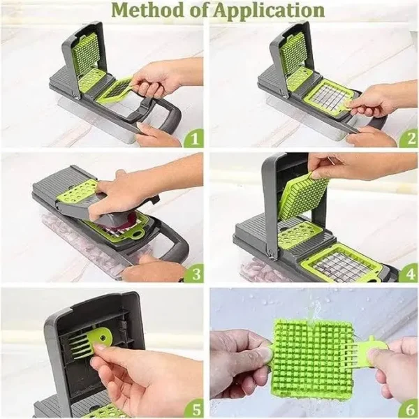 16-in-1 Vegetable Chopper & Slicer with Container - detail view