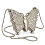 Silver butterfly mini clutch with chain strap